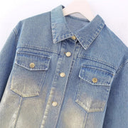 Style Women's Fashion Casual Long Sleeve Short Denim Jacket