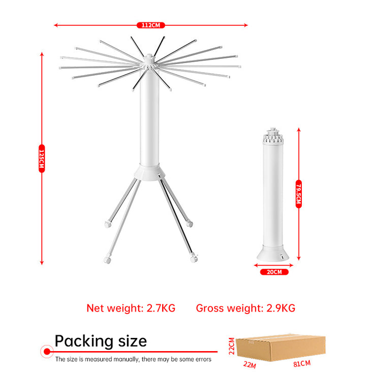 V2 Octopus Round Drybox 1, a portable single-tripod folding drying rack for up to 16 pieces (40kg) of laundry, round and foldabl