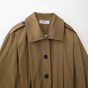 Elegant  Style Women's Fashion Casual Loose Long Sleeve Short Length Pleated Jacket