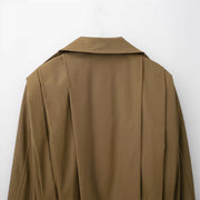 Elegant  Style Women's Fashion Casual Loose Long Sleeve Short Length Pleated Jacket