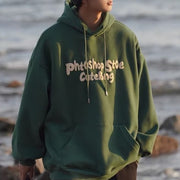 Fleece-lined Hooded Sweatshirt Men's Loose Top Couple Jacket Unisex Fashion