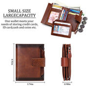 Men's short genuine leather wallet first layer cowhide Korean style fashion casual wallet driver's license wallet father's day gift