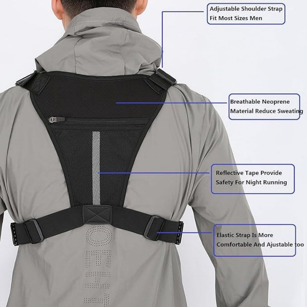Men's Tactical Chest Bag - EDC Waterproof Anti-Theft Vest for Outdoor Cycling & Running