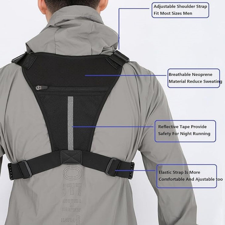 Men's Tactical Chest Bag - EDC Waterproof Anti-Theft Vest for Outdoor Cycling & Running