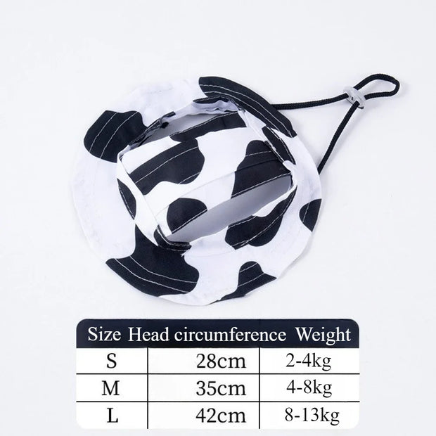 Fashion Dog Hat Adjustable Pet Bucket Hats with Ear Holes Summer Outdoor Round Brim Sun Hat for Samll Dogs Cats Pet Supplies