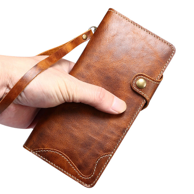 Samsung S22 Retro Leather Leather Case S24Ultra Phone Case Flip Cover S10+Card Insertion Leather Case Comes with Hand Rope